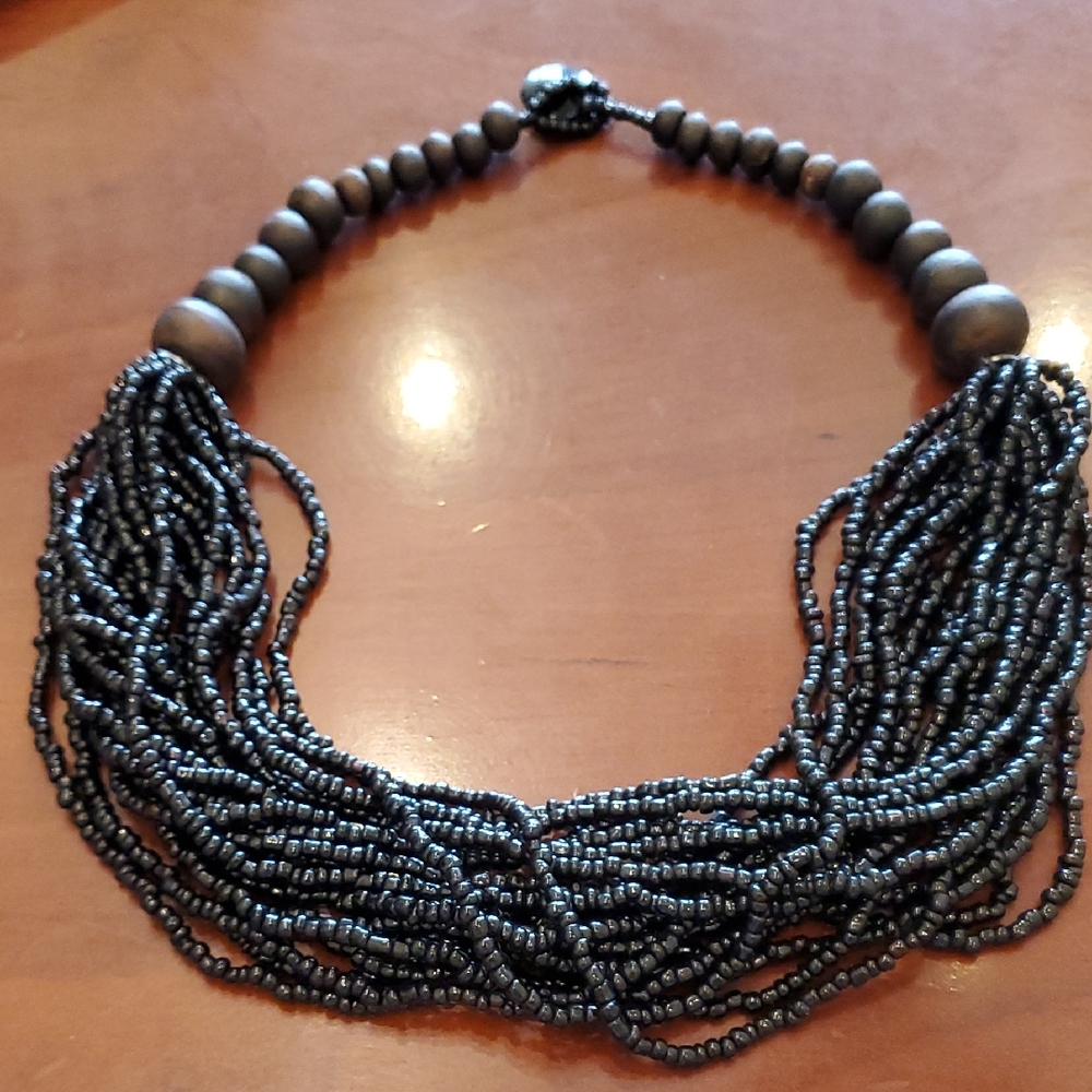 Black Beaded Necklace